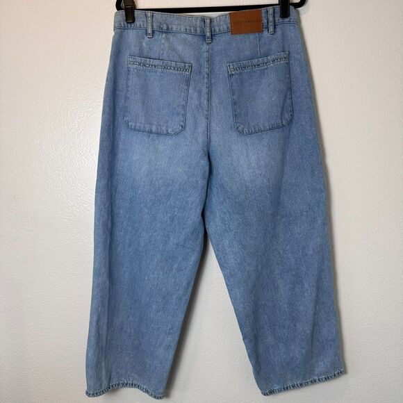 Lucky Brand Women's Size 14/32 High Rise Wide Leg Cropped Blue Denim‎ Jeans - Picture 15 of 16